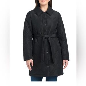Jones New York Women's Belted Quilt Jacket SzL new